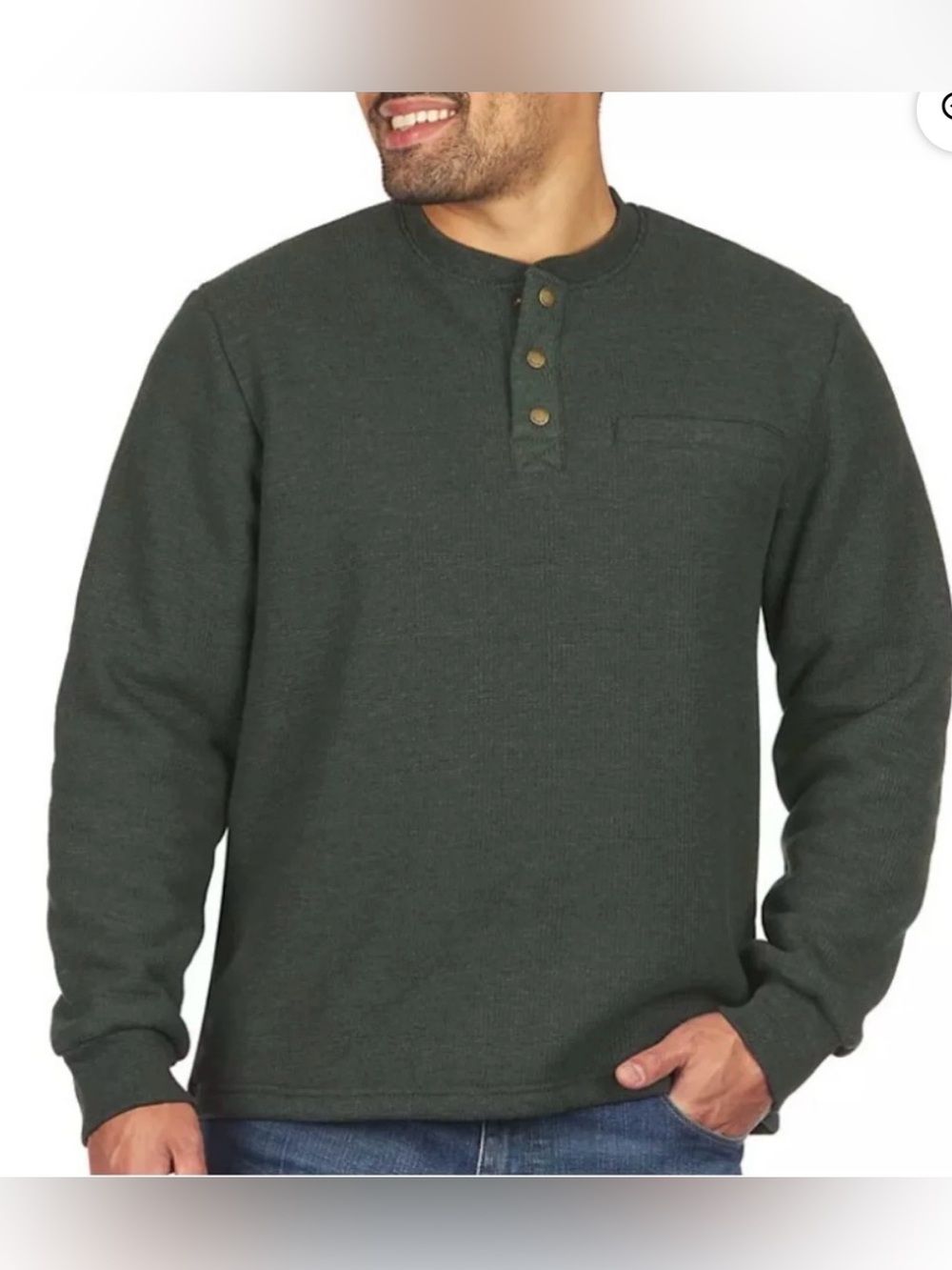 Coleman Dark Green Henley Sweatshirt